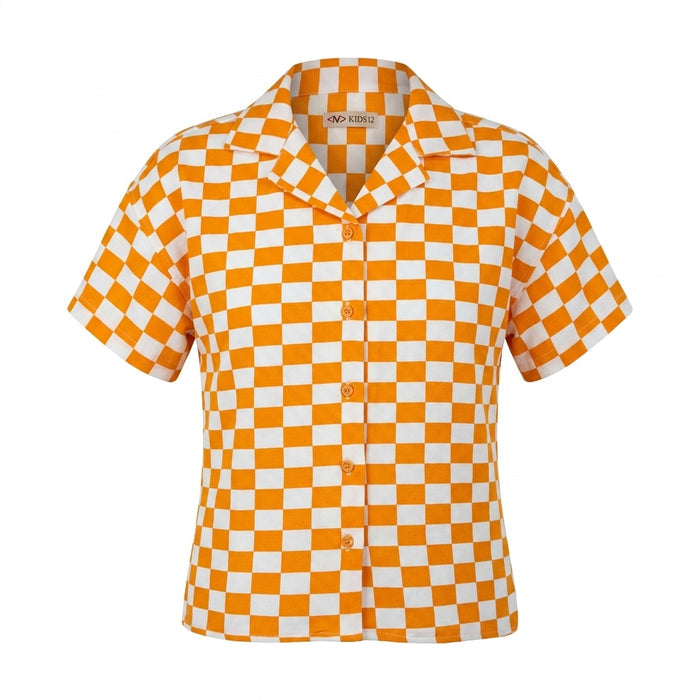 Kids Checkered Short Sleeve Shirt