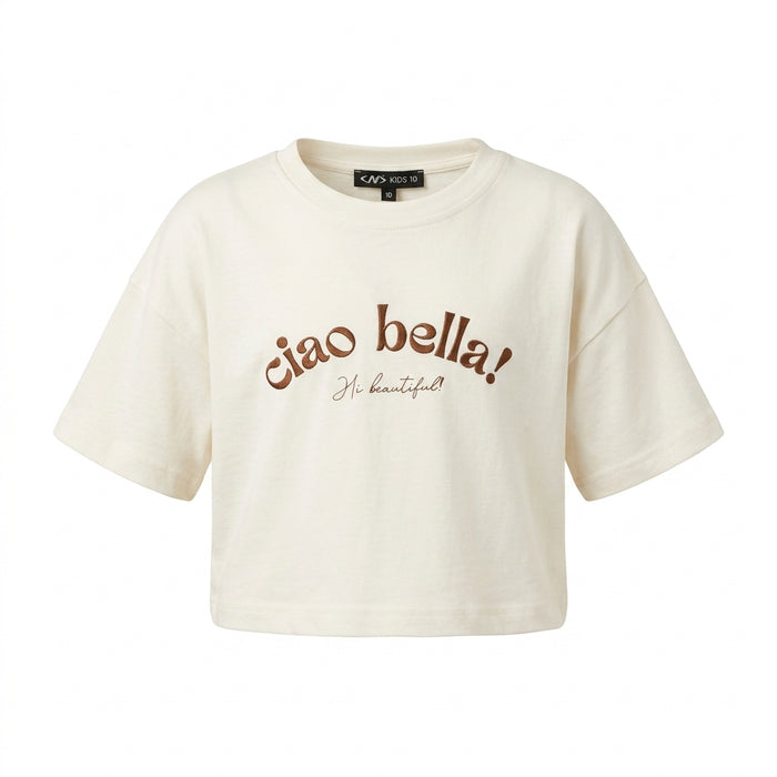 Kids Ciao Bella Cropped Top And Tiered Skirt Set