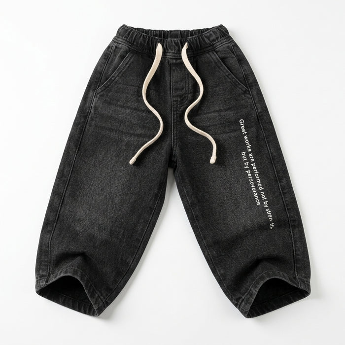 Kids Denim Drawstring Je Pants