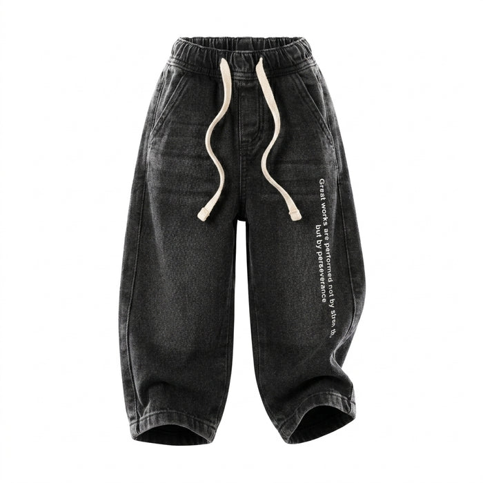 Kids Denim Drawstring Je Pants