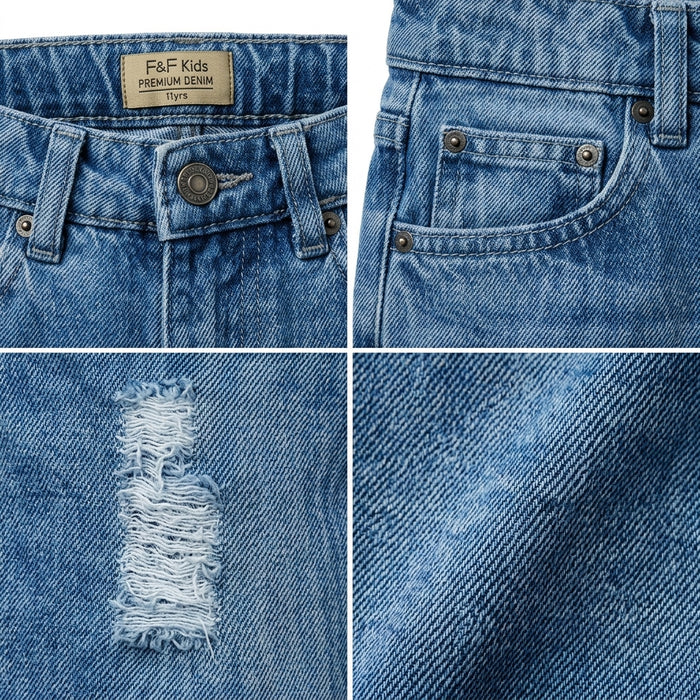 Kids Distressed Denim Shorts