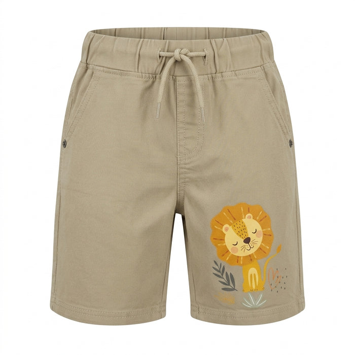 Kids Drawstring Shorts With Lion Print