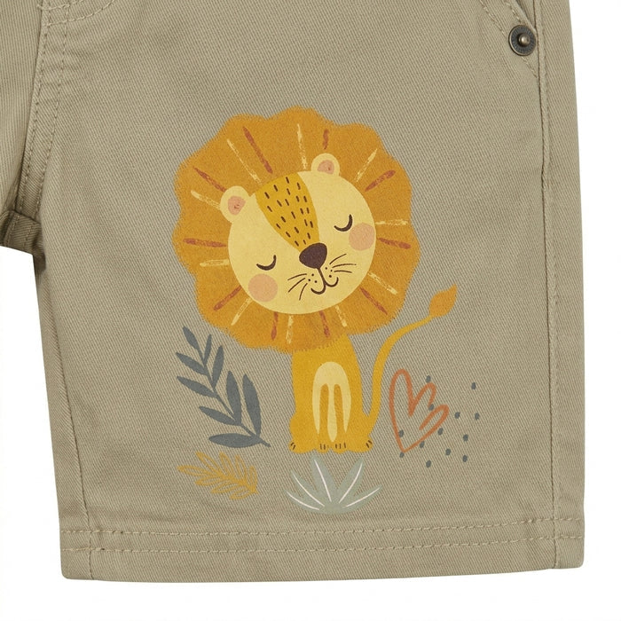 Kids Drawstring Shorts With Lion Print
