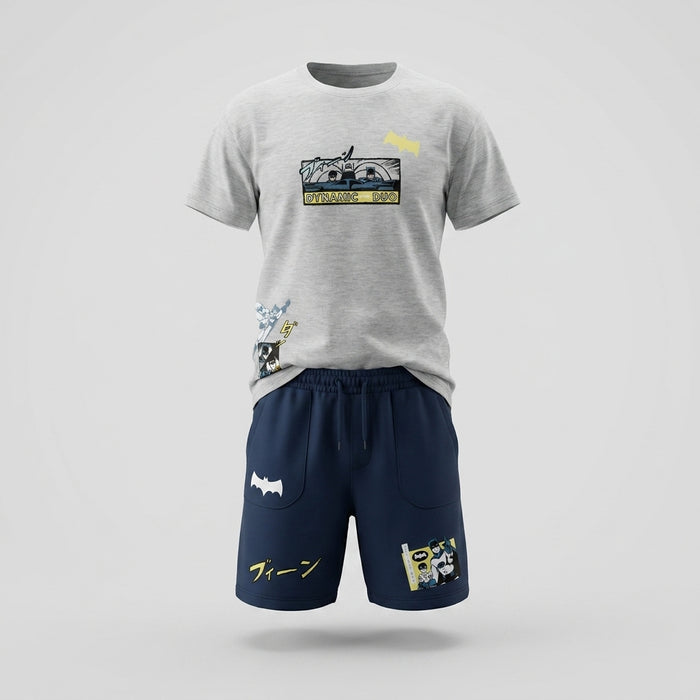 Kids Dynamic Duo Graphic T Shirt And Shorts Set