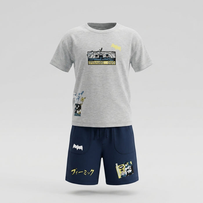 Kids Dynamic Duo Graphic T Shirt And Shorts Set