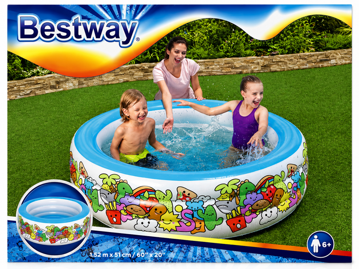 Kids Inflatable Play Pool 1.52 M X 51 CM With Graphic Print