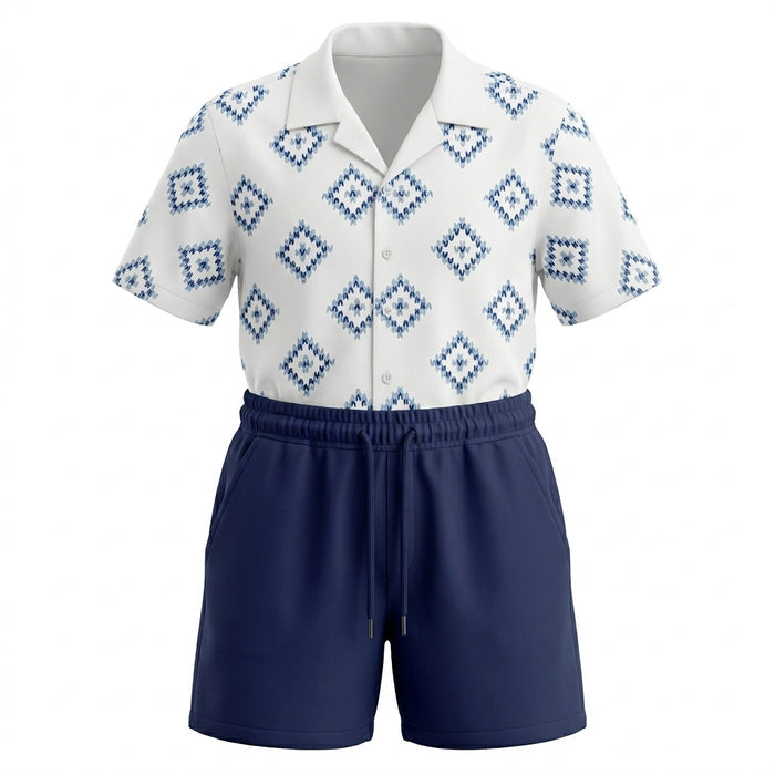 Kids Printed Short Sleeve Shirt With Shorts Set