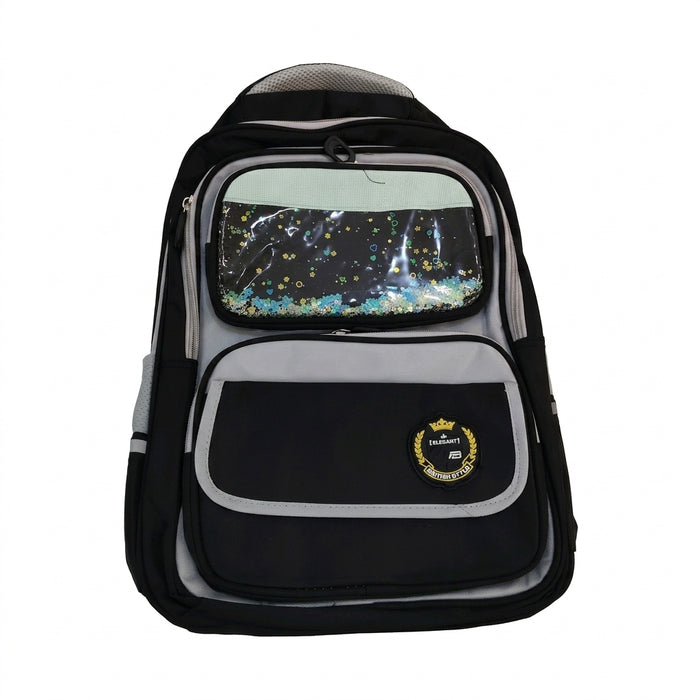 Kids School Backpack With Glitter Shaker Pocket Size 16 Inch