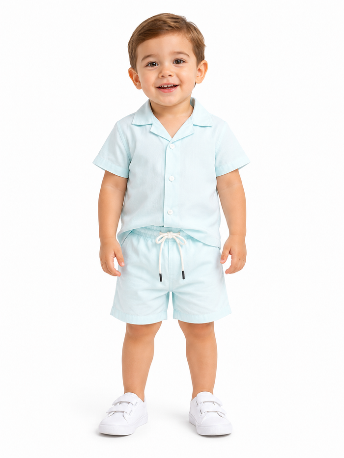 Kids Short Sleeve Shirt And Shorts Set