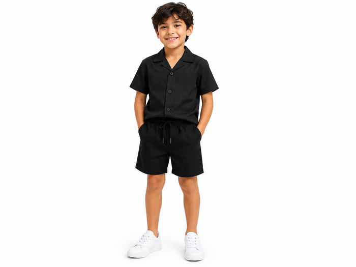 Kids Short Sleeve Shirt And Shorts Set