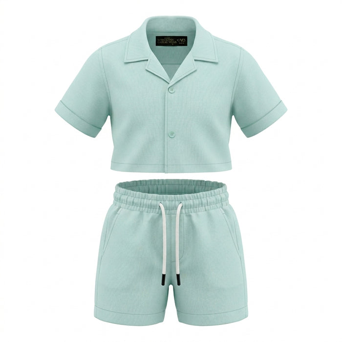 Kids Short Sleeve Shirt And Shorts Set