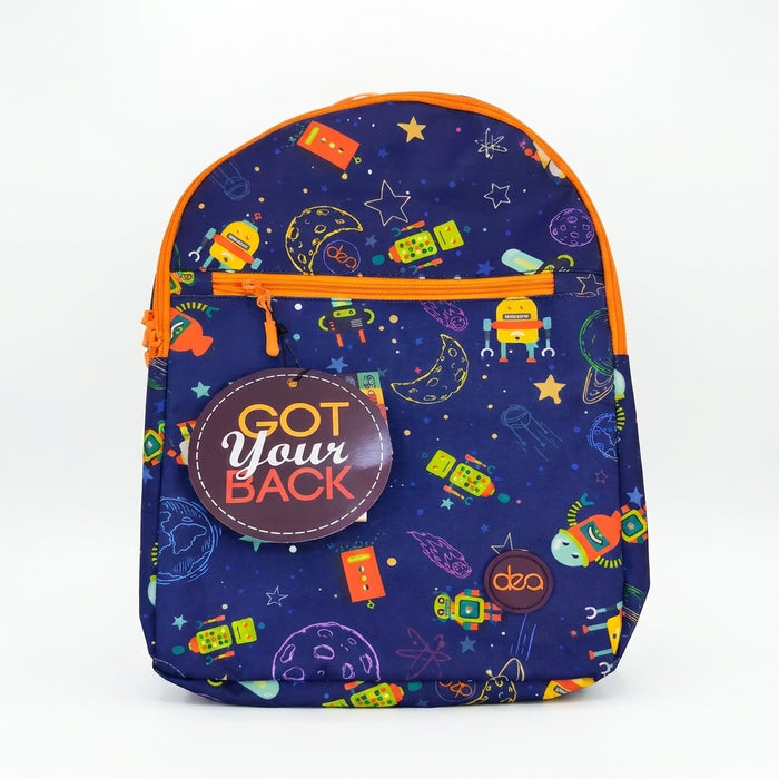 Kids Space Print Backpack Size Free