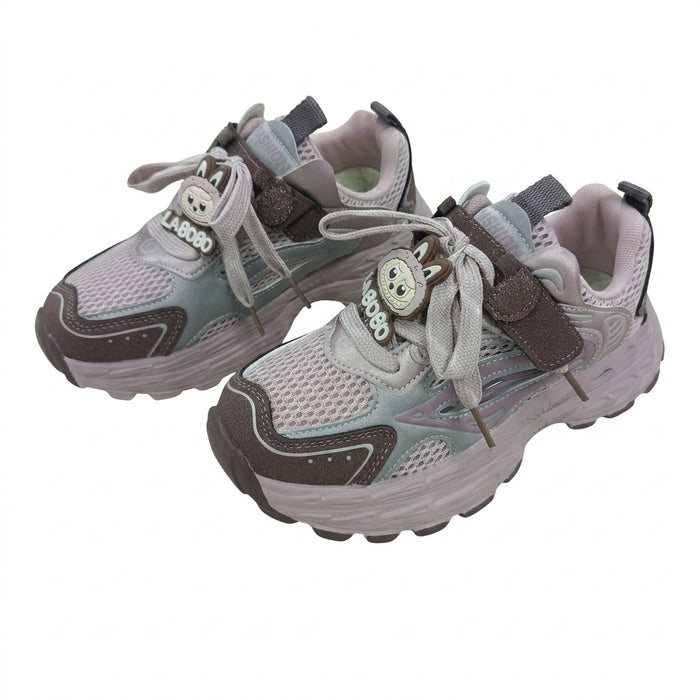 Kids Sports Sneakers With Hook And Loop Strap