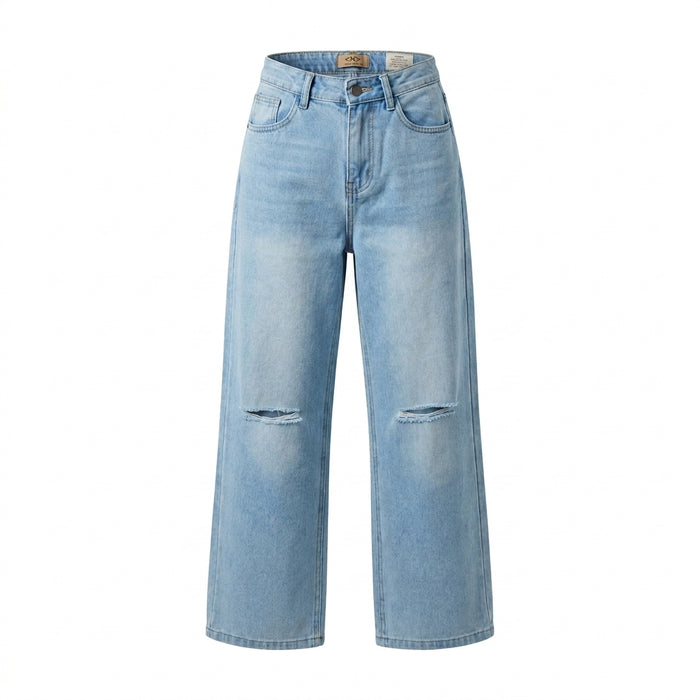 Kids Straight Leg Distressed Jeans