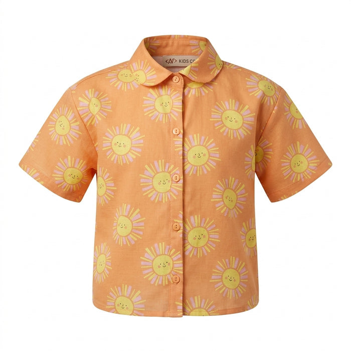 Kids Su Hine Print Shirt And Shorts Set