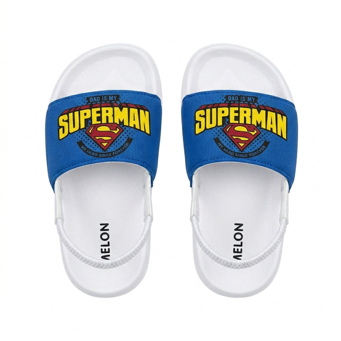 Kids Superman Print Slingback Slide Sandals