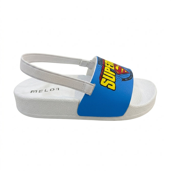 Kids Superman Print Slingback Slide Sandals