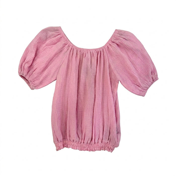 Kids Textured Puff Sleeve Top