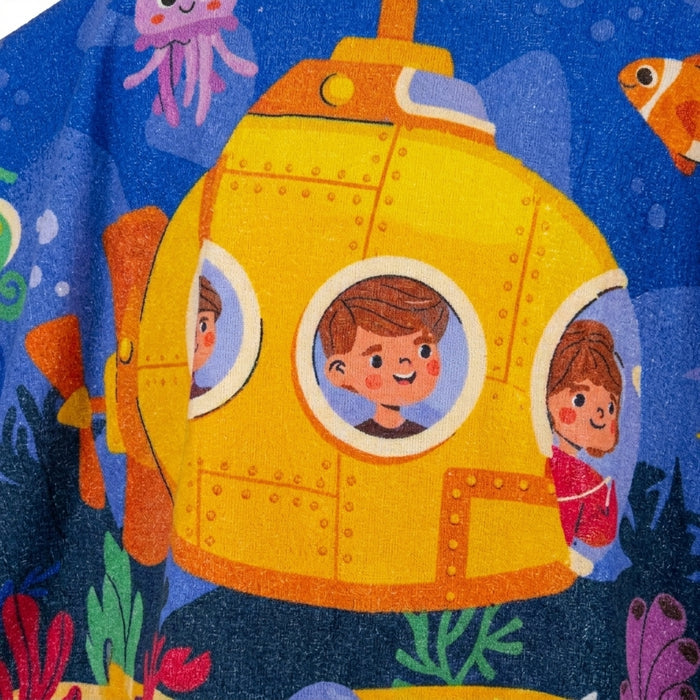 Kids Underwater Adventure Hooded Beach Towel Poncho