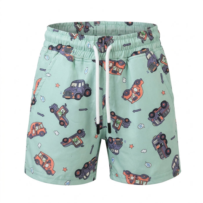 Kids Vehicle Print T Shirt And Shorts Set