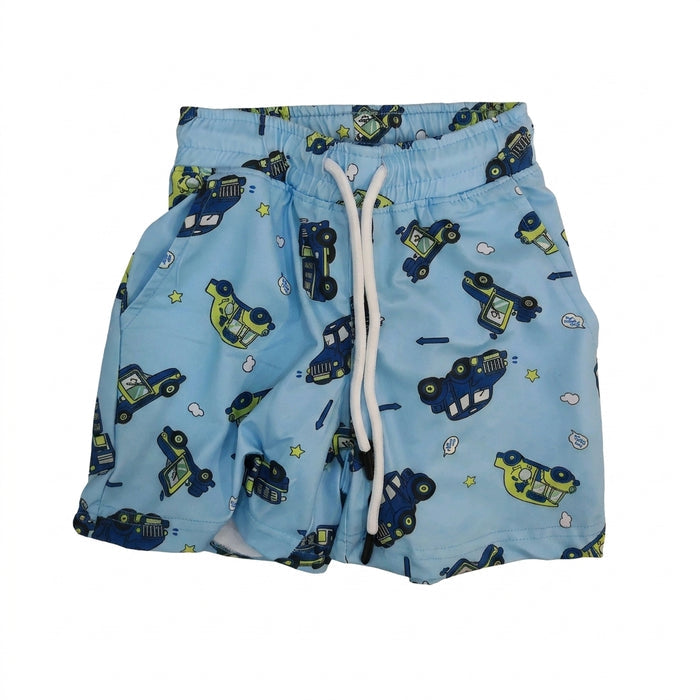 Kids Vehicle Print T Shirt And Shorts Set