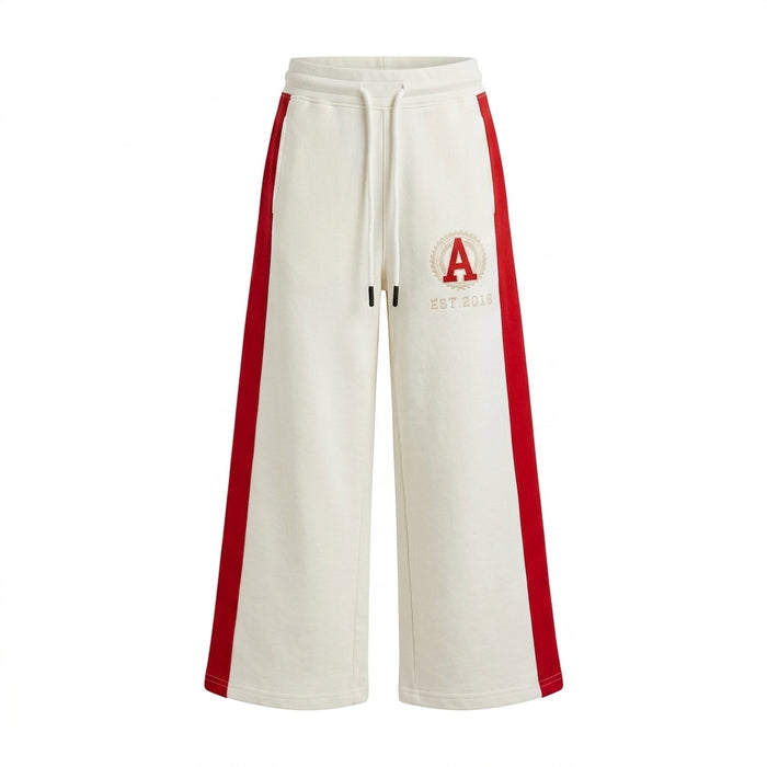Kids Wide Leg Track Pants With Side Stripes