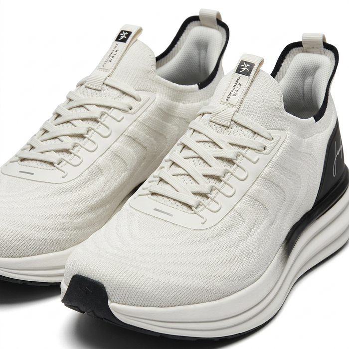 Knit Lace Up Sneakers With Heel Panel
