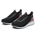 Knit Running Sneakers With Blush Heel Panel