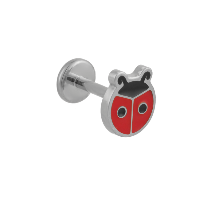 Ladybug Enamel Flat Back Stud
