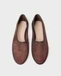 Landon Chocolate Mesh Ballet Flat in chocolate brown mesh.