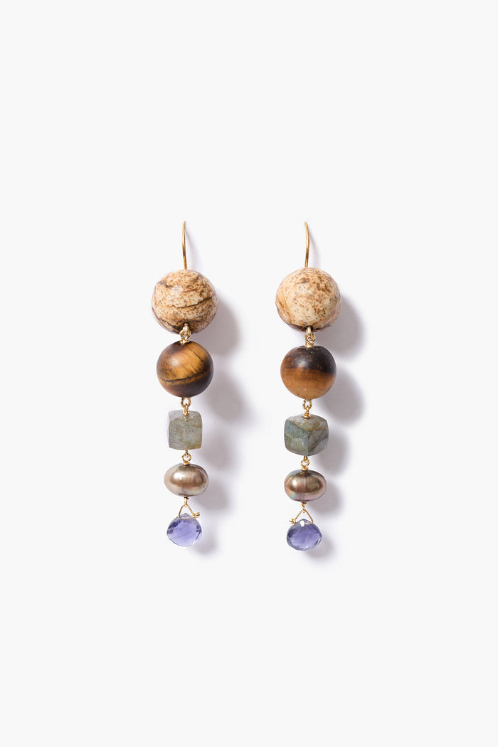 Lantern Tiered Earrings Multi