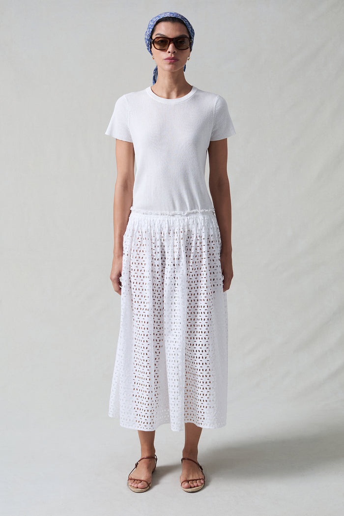 Laser Cut Ballet Skirt White