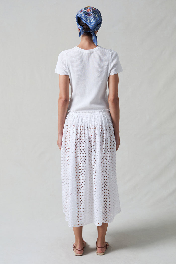 Laser Cut Ballet Skirt White
