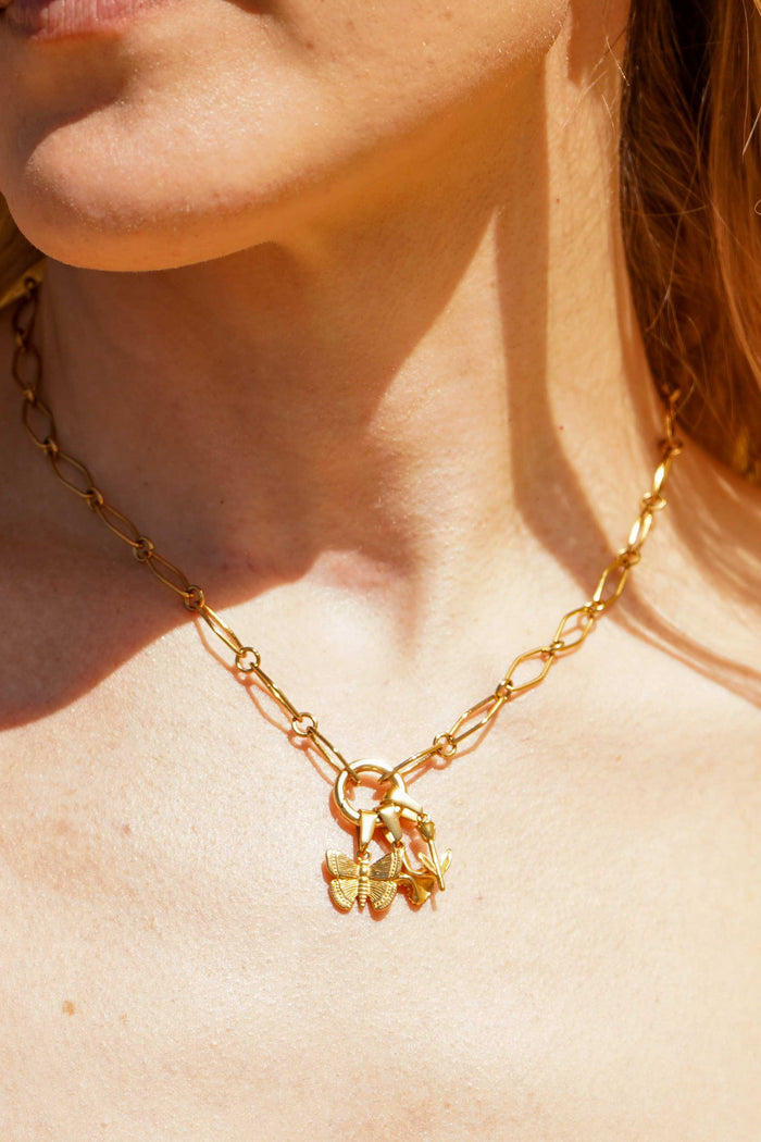 Lattice Chain Charm Necklace