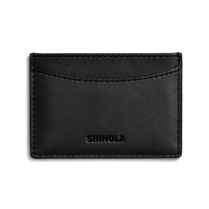 Leather 3 Pocket Card Case - Black