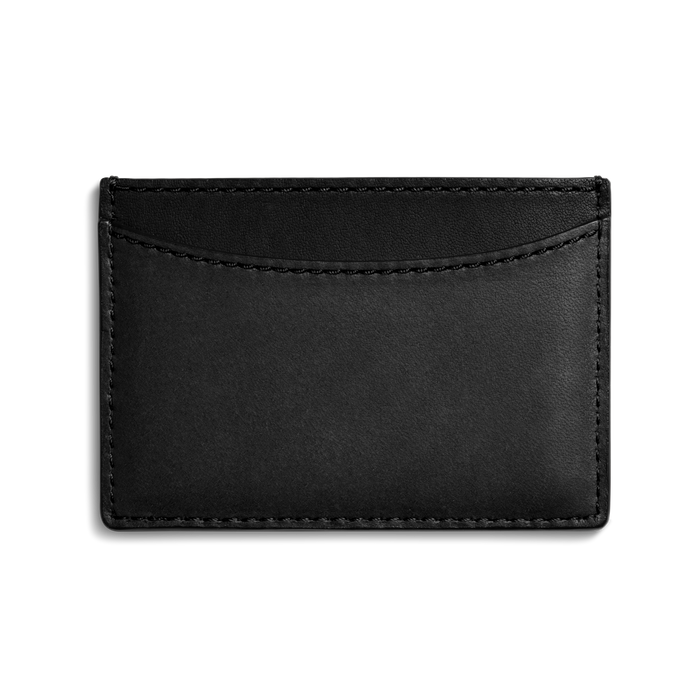 Leather 3 Pocket Card Case - Black