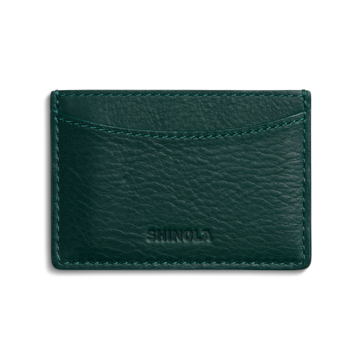 Leather 3 Pocket Card Case - Forest