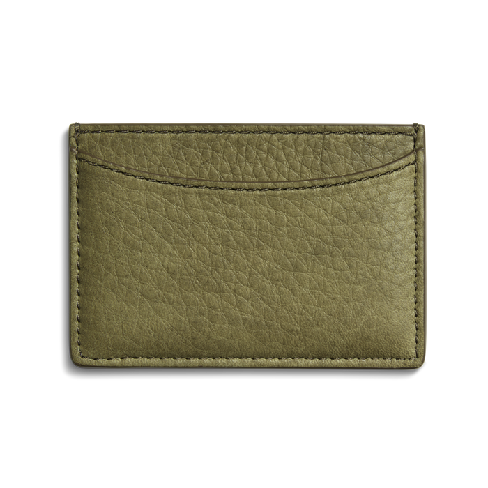 Leather 3 Pocket Card Case - Olive