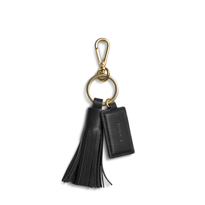 Leather Tassel Keychain - Black