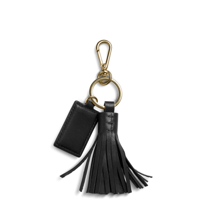 Leather Tassel Keychain - Black