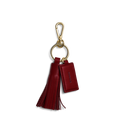 Leather Tassel Keychain - Ruby