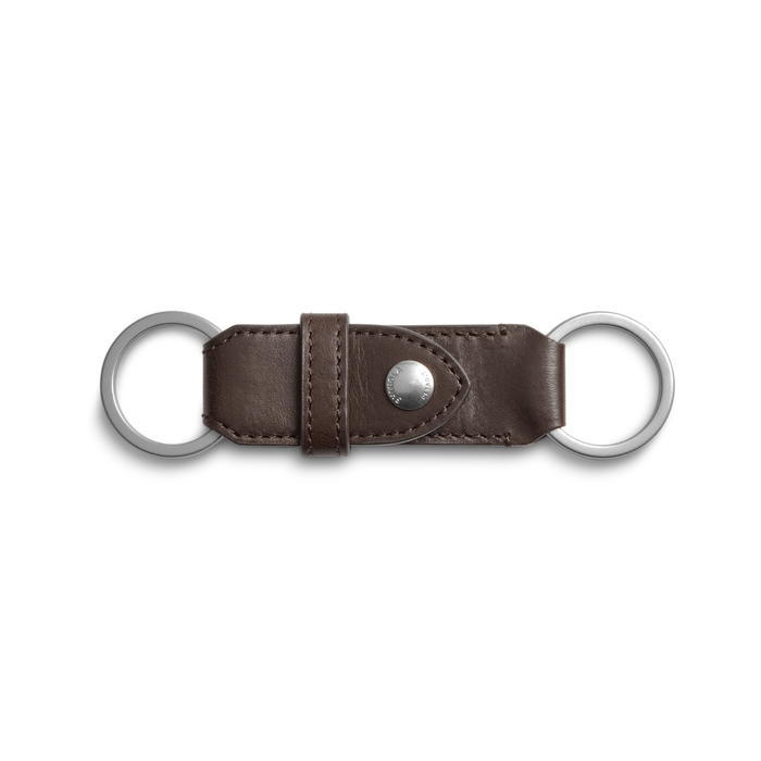 Leather Valet Key Fob - Dark Brown