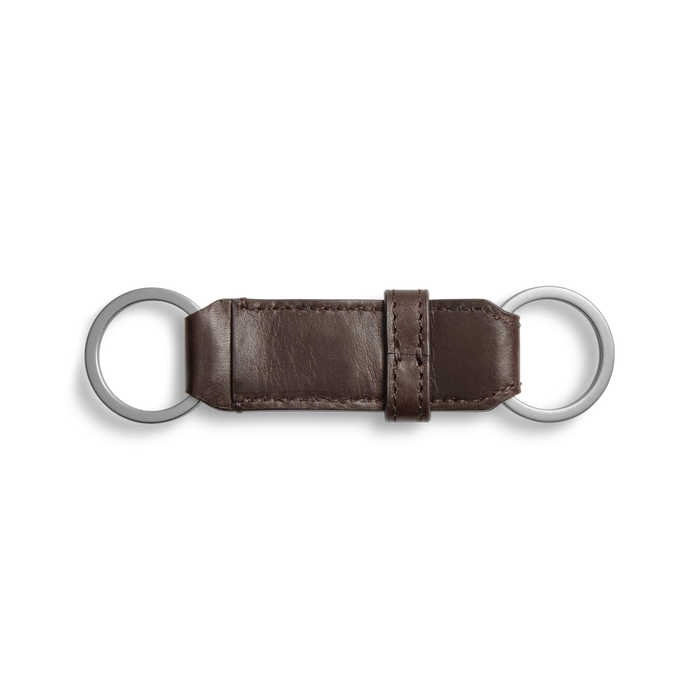 Leather Valet Key Fob - Dark Brown