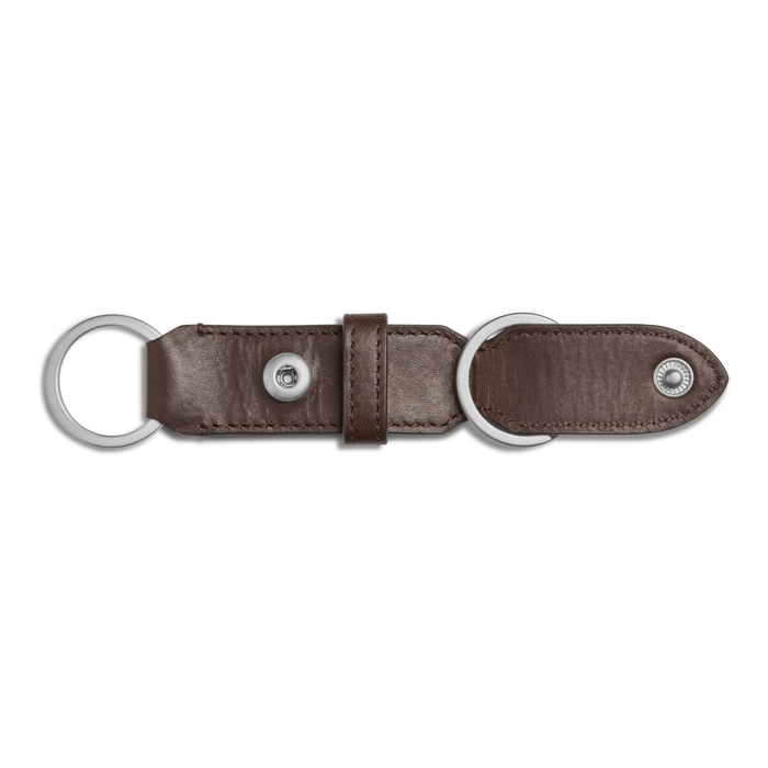 Leather Valet Key Fob - Dark Brown