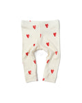 leggings CO- red hearts on natural