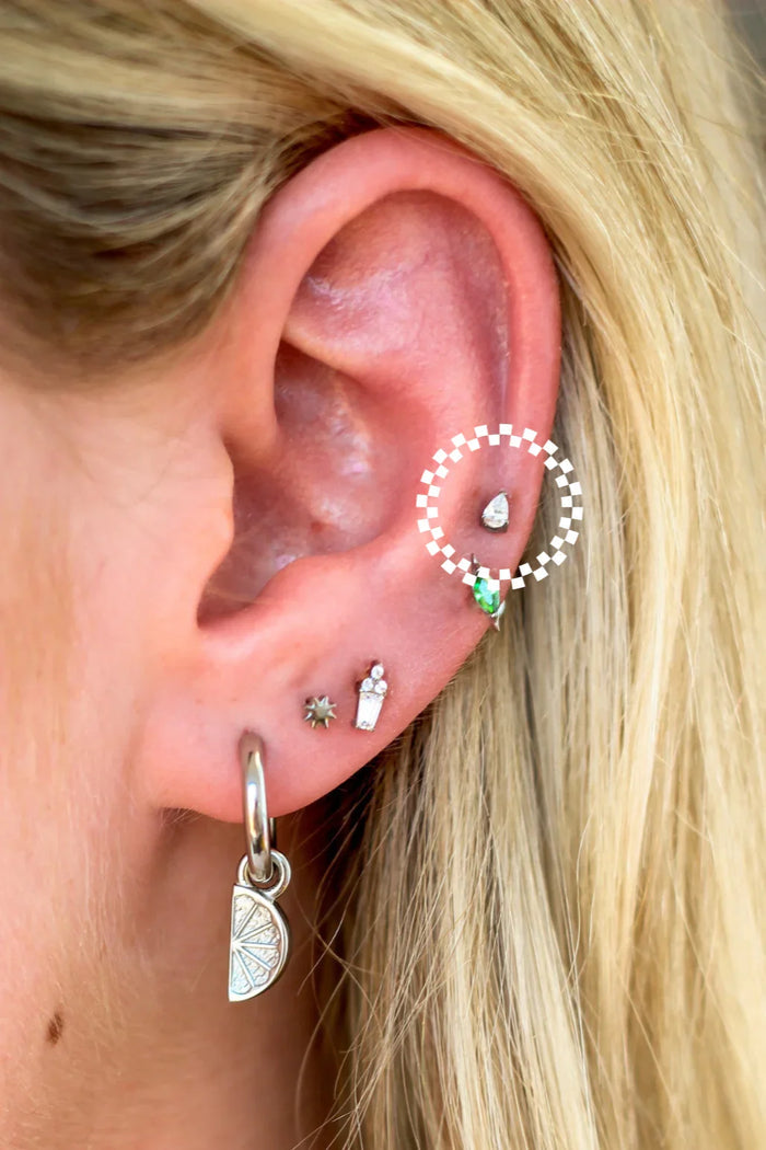 Lemon-Lime Soda Drop Flat Back Stud