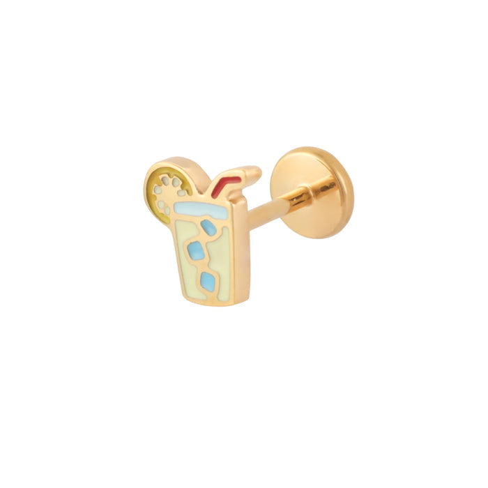 Lemonade Enamel Flat Back Stud