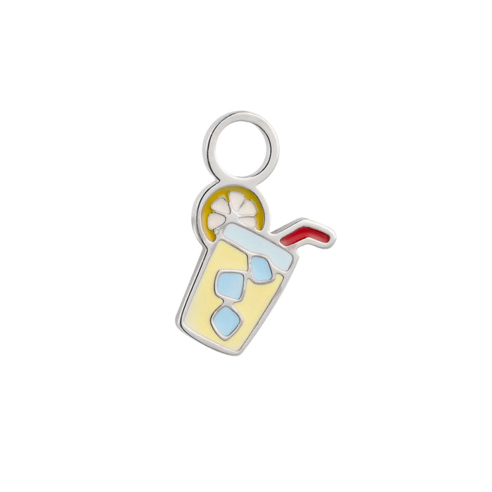 Lemonade Enamel Hoop Charm