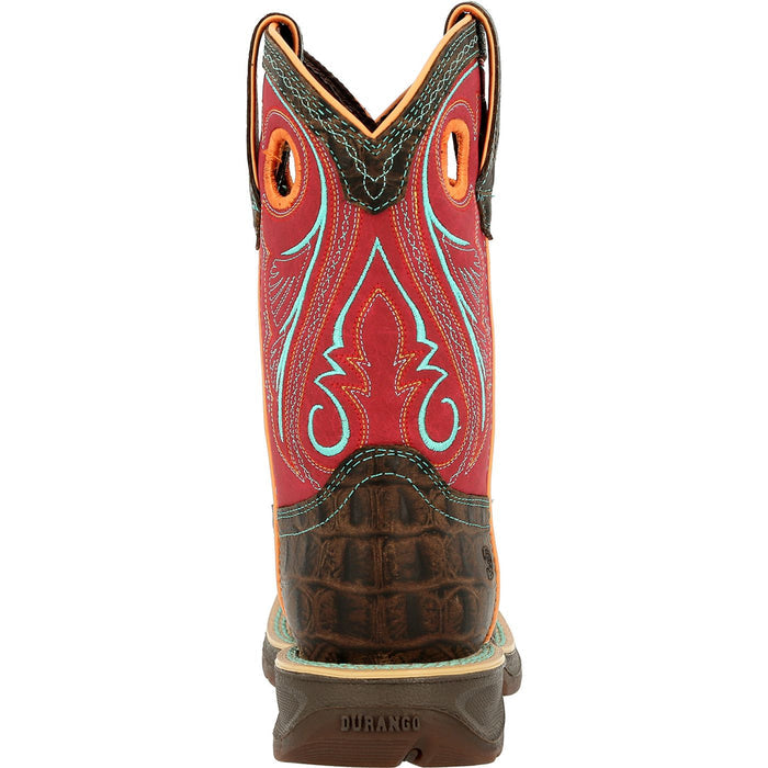 Lil' Rebel by Durango® Big Kids Gator Emboss Western Boot - back