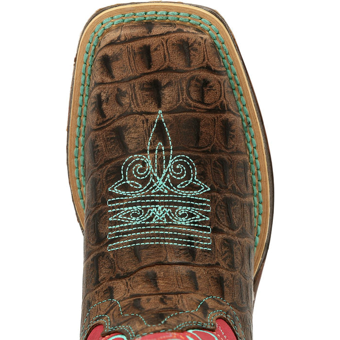 Lil' Rebel by Durango® Big Kids Gator Emboss Western Boot - birdseye